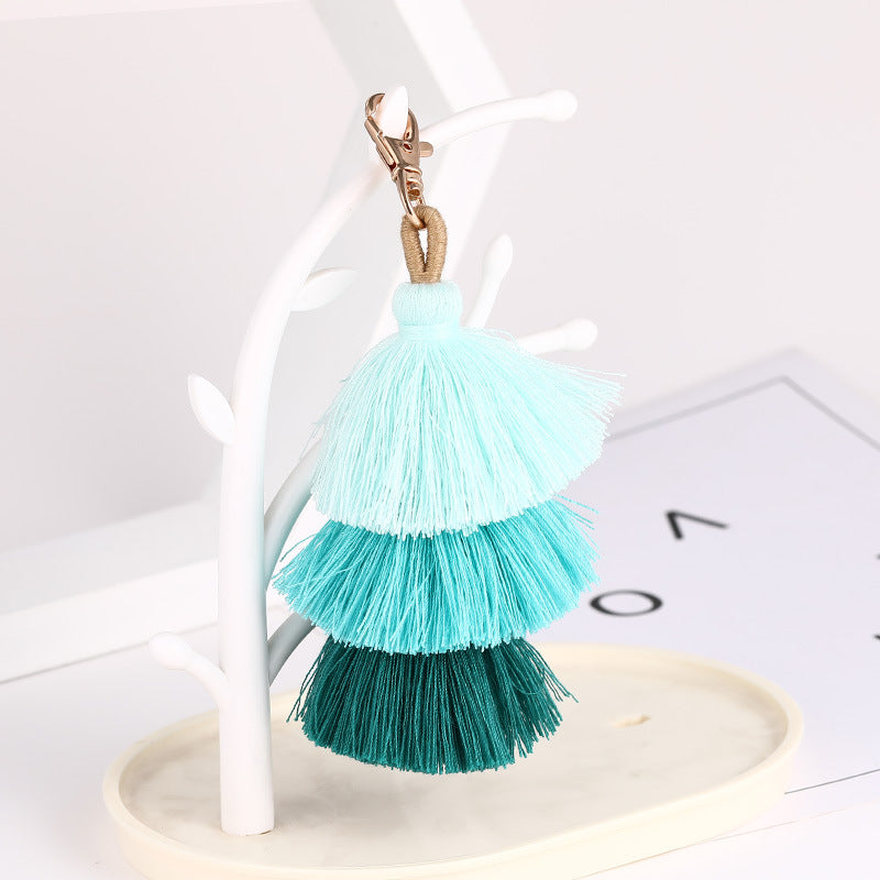 Wholesale Bohemian Tassel Cotton Thread Keychains